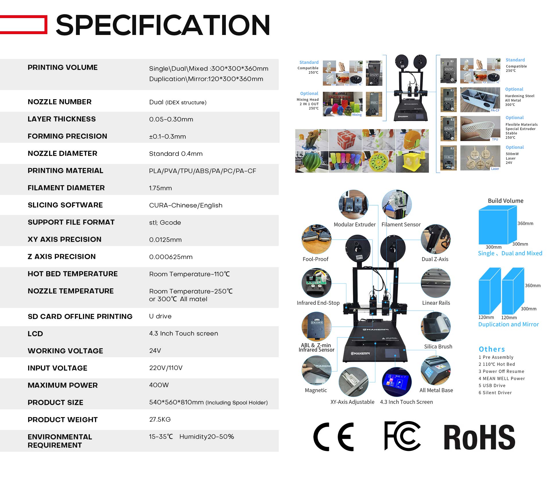 Biological 3D Printer,Binder Jetting BJ 3D Printer,DIW 3D Printer, Makerpi 3D printer, DIW 3D printing machine